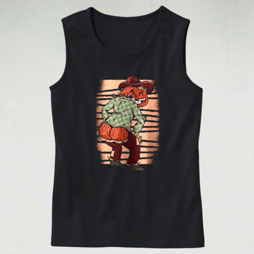 Funny Scarecrow Pumpkin Graphic Tank Top