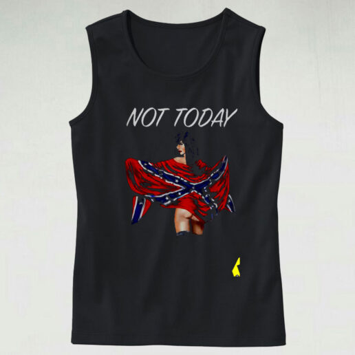 Girl Confederate Flag Not Today Shirt Graphic Tank Top