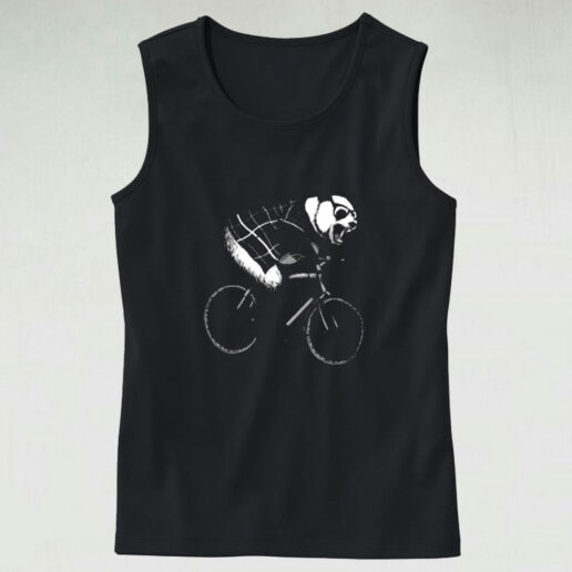 Grey Style Hipster Panda Graphic Tank Top