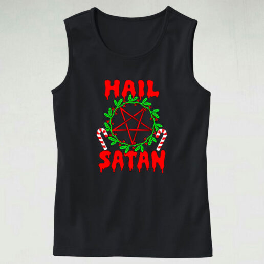 Hail Satan Christmas Graphic Tank Top