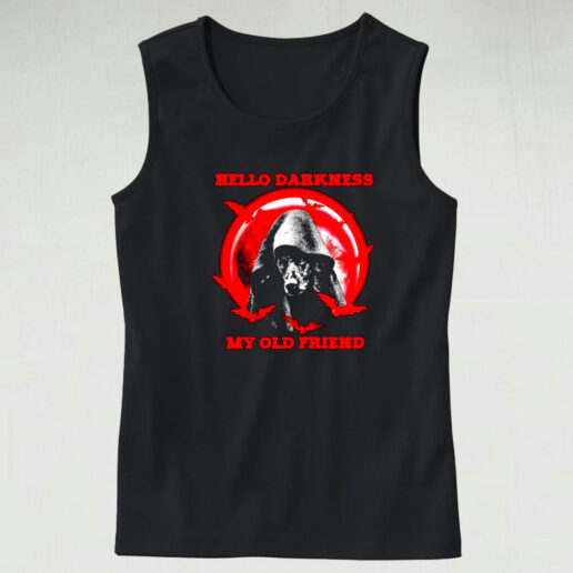 Halloween Dogs Hello Darkness My Old Friend Graphic Tank Top