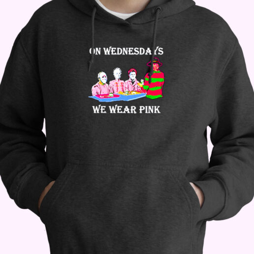 Halloween Horror Characters On Wednesdays We Wear Pink Essential Hoodie