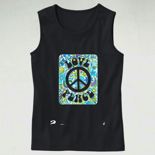 Hippie Love Peace Graphic Tank Top