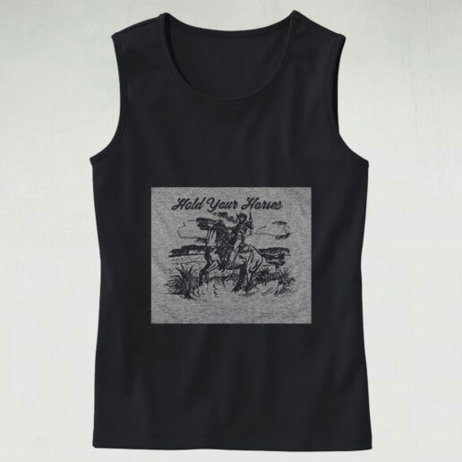 Hold Your Horses Western Cowboy Graphic Tank Top