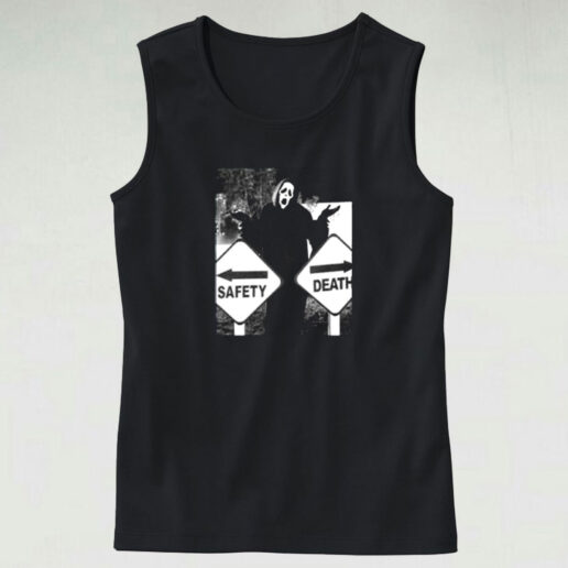 Horror Ghostface Safety Or Death Halloween Graphic Tank Top