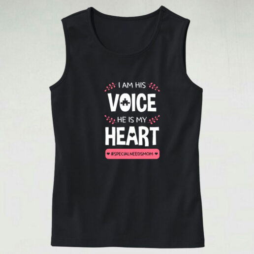 I Am His Voice He Is My Heart Graphic Tank Top