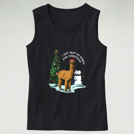 I Just Want An Alpaca For Christmas Alpaca Graphic Tank Top