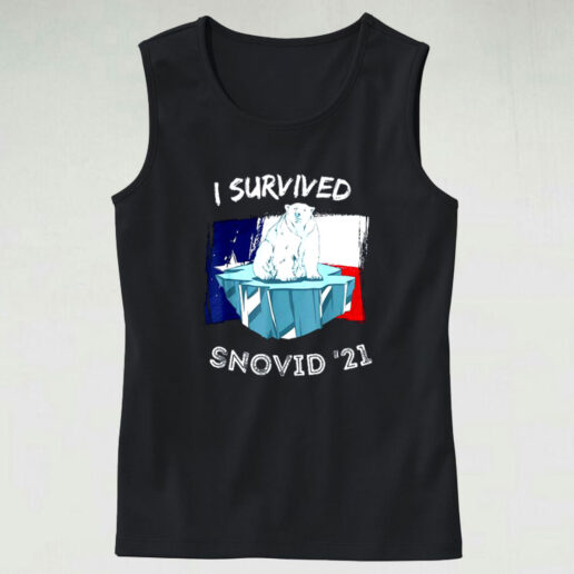 I Survived Snovid '21 Bear Graphic Tank Top