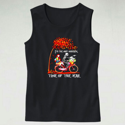 Jack Skellington Sally And Zero It’s The Most Wonderful Time Of The Year Halloween Graphic Tank Top