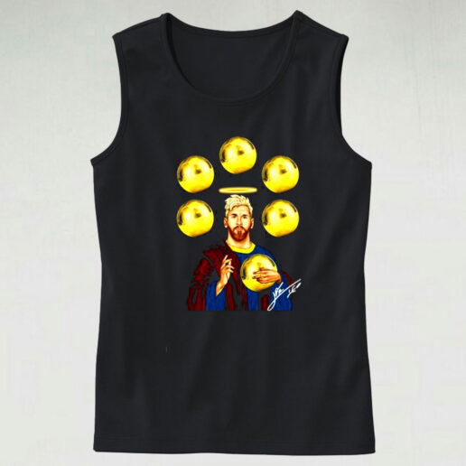 Jesus Messi Six Golden Ball Graphic Tank Top