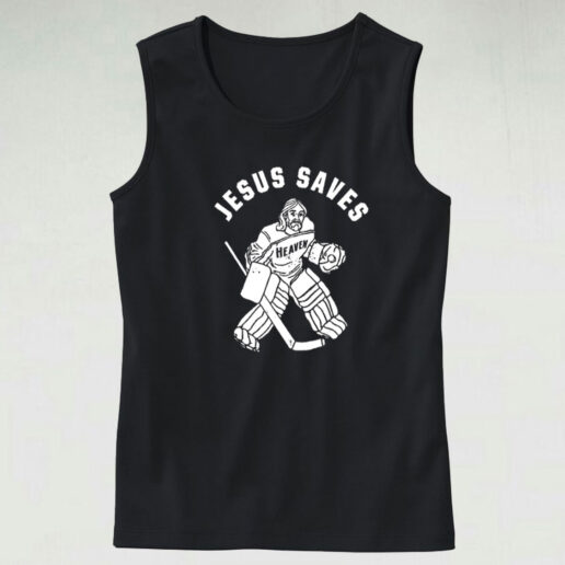 Jesus Saves Hockey Graphic Tank Top