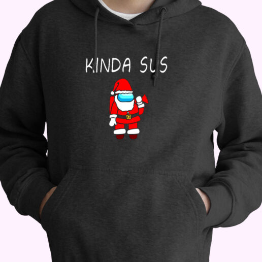 Kinda Sus Santa Suspicious Santa Among Us Essential Hoodie