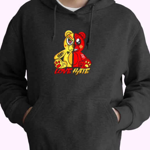 Love And Hate Bear Essential Hoodie