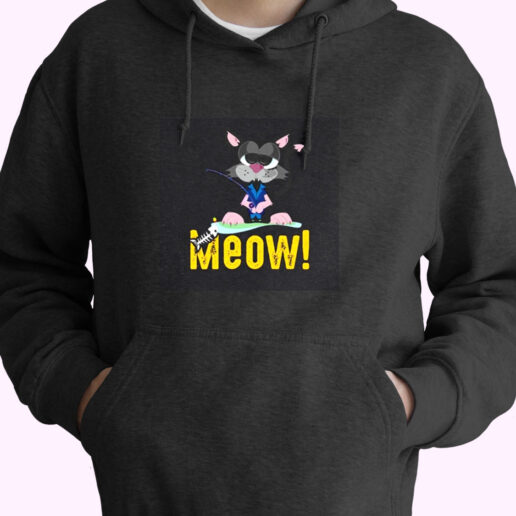 Meow Cat Funny Gift For Cats Lovers Essential Hoodie