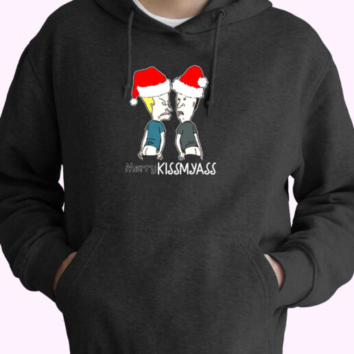 Merry Kissmyass Kiss My Ass Beavis And Butt Head Christmas Essential Hoodie