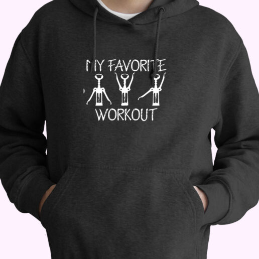 My Favorite Workout Funny Workout Graphic Essential Hoodie