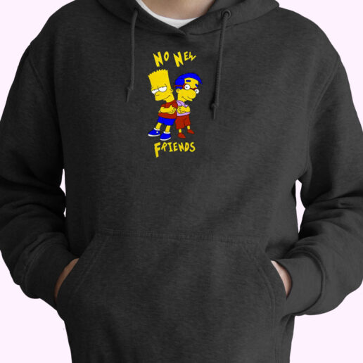 No New Friends Bart Simpson Essential Hoodie