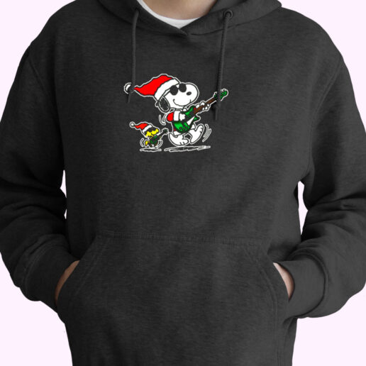 Peanuts Christmas Snoopy And Woodstock Essential Hoodie