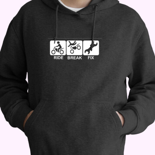 Ride Break Fix Motorbike Essential Hoodie