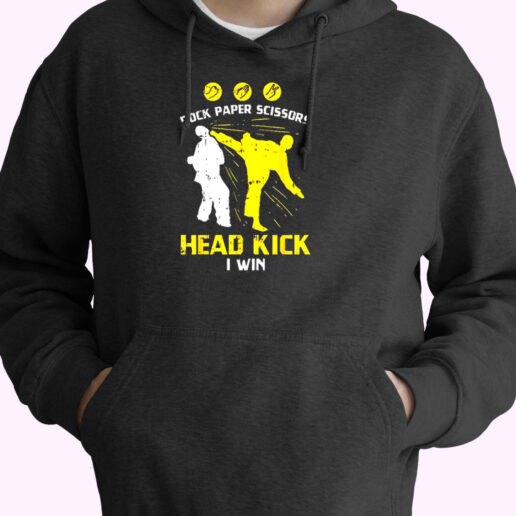 Rock Paper Scissors Headkick Win Essential Hoodie