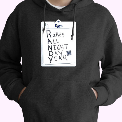 Tampa Bay Rays Randy Rakes All Night Day Year Essential Hoodie