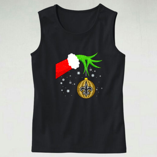 The Grinch Christmas Ornament New Orleans Saints Graphic Tank Top