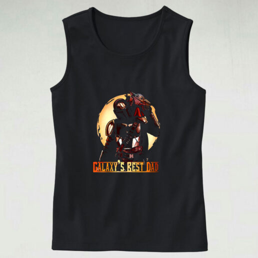 The Mandalorian Galaxys Best Dad Baby Yoda Graphic Tank Top