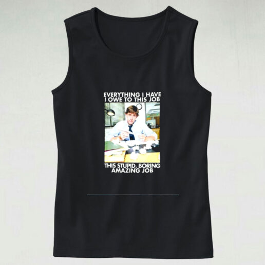 The Office Jim Halpert Stupid Boring Graphic Tank Top