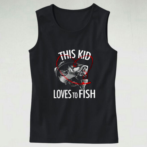 This Kid Loves To Fish Graphic Tank Top