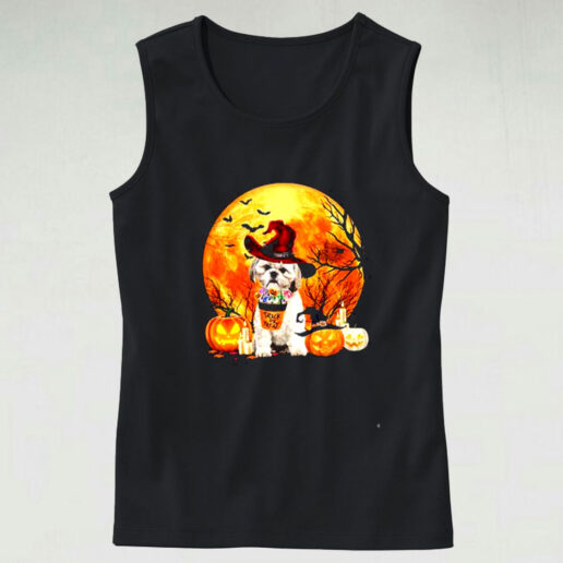 Trick Or Treat Shih Tzu Witch Graphic Tank Top