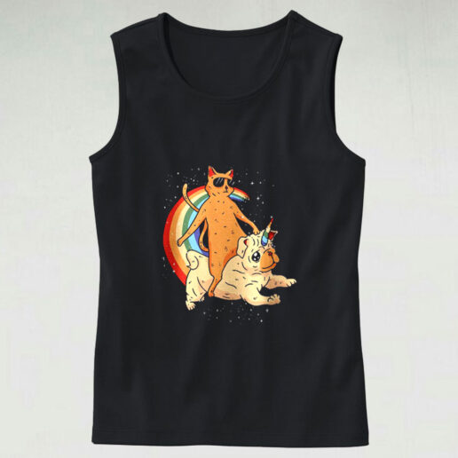 Trippy Space Cat Graphic Tank Top