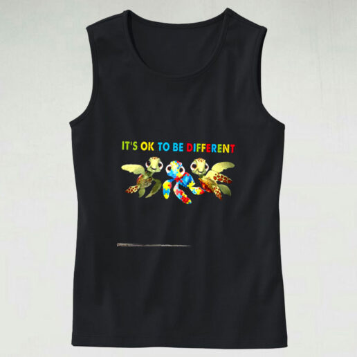 Turtles Autism Shirt It’s Ok To Be Different Graphic Tank Top