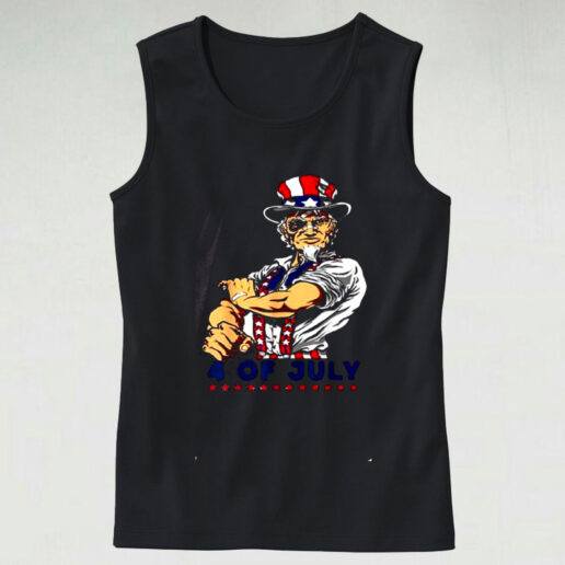Uncle Sam Patriotic 4th Of July Graphic Tank Top