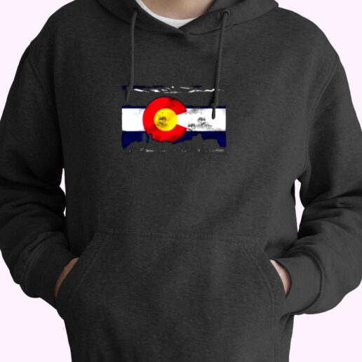 Vintage Colorado Skyline Flag Essential Hoodie