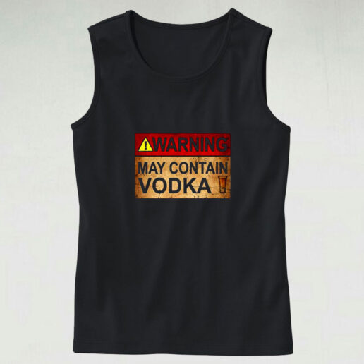 Warning May Contain Vodka Graphic Tank Top