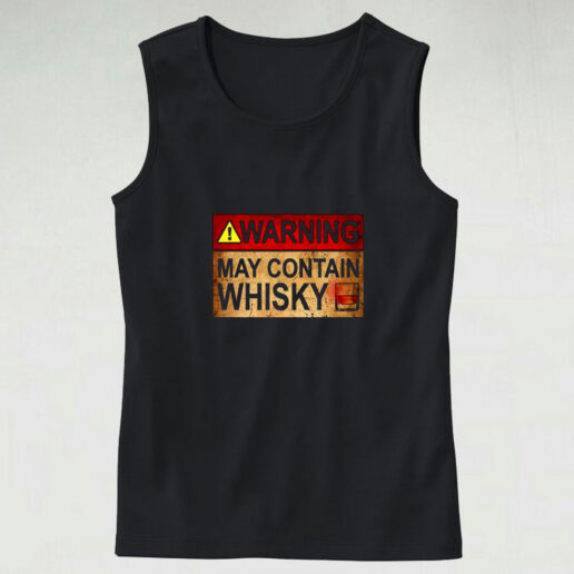 Warning May Contain Whisky Graphic Tank Top