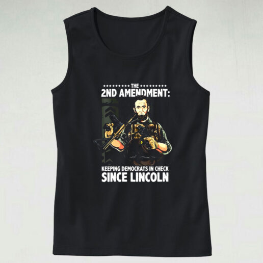 Womens Abraham Lincoln Republican 2nd Amendment Supporter Graphic Tank Top