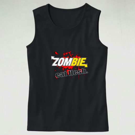 Zombie Eat Flesh Graphic Tank Top