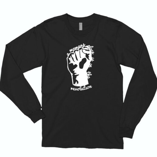 A Woman Place Is In The Revolution Black Lives Matter Symbol Essential Long Sleeve Shirt