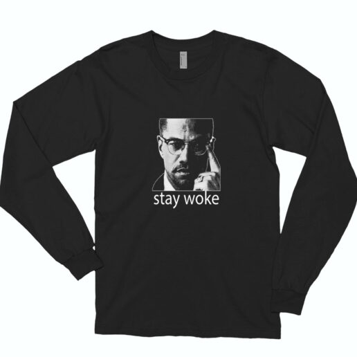 Activist Malcolm Stay Woke Essential Long Sleeve Shirt