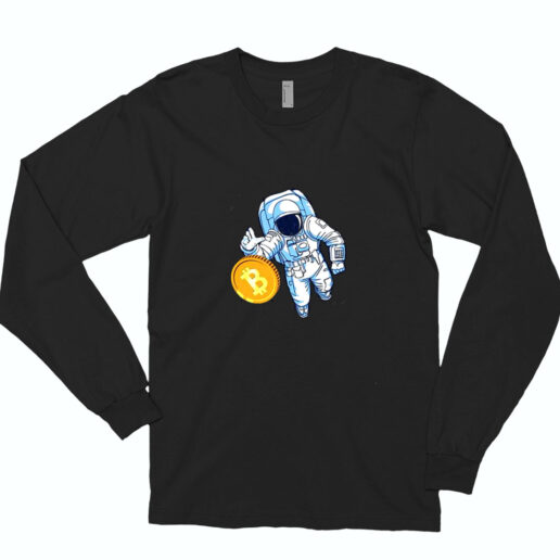 Astronaut Bitcoin Trader Crypto Asset Essential Long Sleeve Shirt