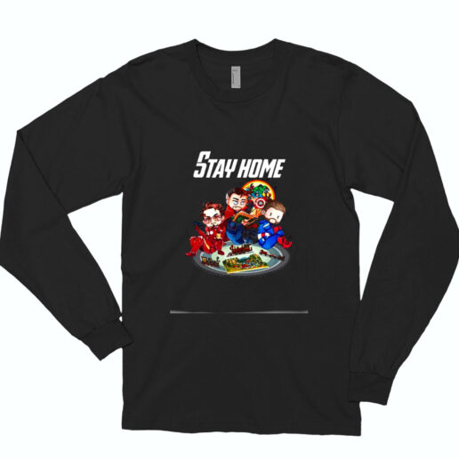 Avengers Stay Home Essential Long Sleeve Shirt