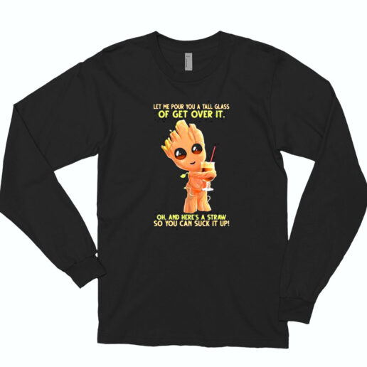 Baby Groot Gud Coffee Let Me Pour You A Tall Glass Essential Long Sleeve Shirt