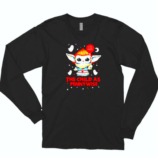 Baby Yoda I Love Chickie Nuggies The Child As Pennywise Essential Long Sleeve Shirt