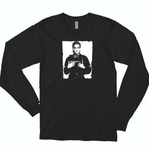 Big And Tall King Size Elvis Presley Mugshot Essential Long Sleeve Shirt