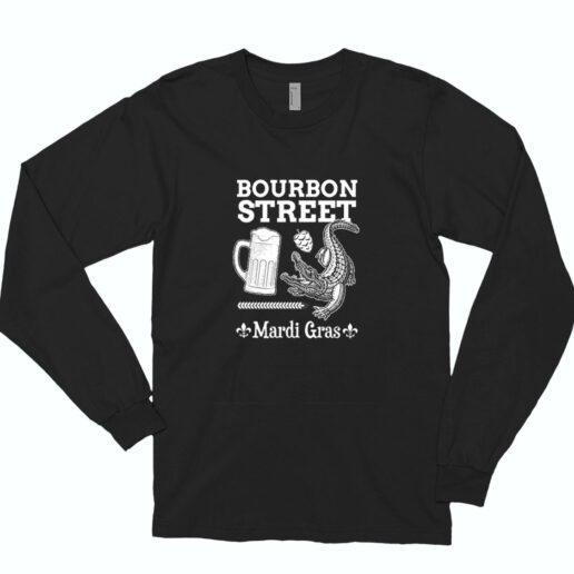 Bourbon Street Mardi Gras New Orleans Louisiana Essential Long Sleeve Shirt