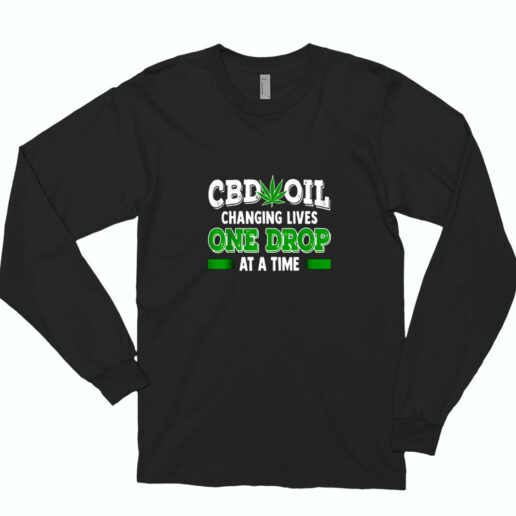 Cbd Oil Shirt Cannabinoid Hemp Heals Slogan Essential Long Sleeve Shirt