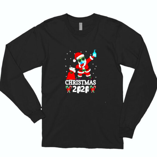 Dabbing Santa With Face Mask Handwashing Essential Long Sleeve Shirt