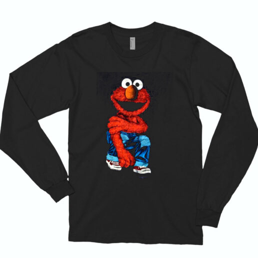 Elmo Sesame Street Cartoon Retro Jim Henson Essential Long Sleeve Shirt