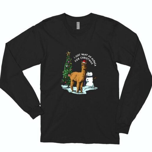 I Just Want An Alpaca For Christmas Alpaca Essential Long Sleeve Shirt